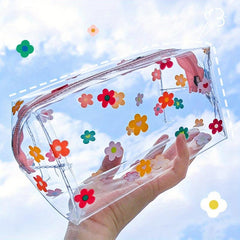 Transparent Cosmetic Bag Portable Zipper Makeup Storage Bag