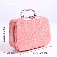 Stone Pattern Waterproof Cosmetic Bag PU Leather Makeup Storage Organizer