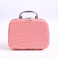 Stone Pattern Waterproof Cosmetic Bag PU Leather Makeup Storage Organizer