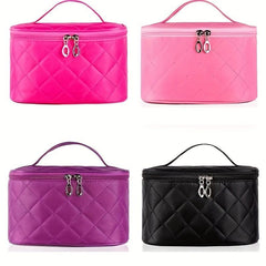 Quilted Detail Portable Cosmetic Bag Lightweight Makeup Toiletry Wash Bag