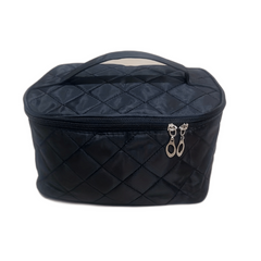 Quilted Detail Portable Cosmetic Bag Lightweight Makeup Toiletry Wash Bag
