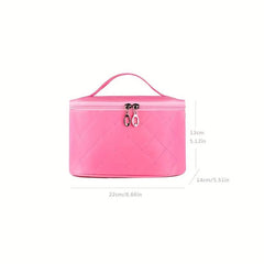 Quilted Detail Portable Cosmetic Bag Lightweight Makeup Toiletry Wash Bag