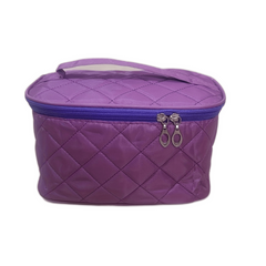 Quilted Detail Portable Cosmetic Bag Lightweight Makeup Toiletry Wash Bag