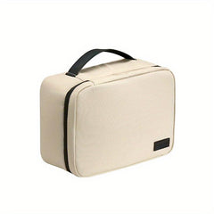 Square Cosmetic Bag PU Leather Waterproof Makeup Storage Organizer