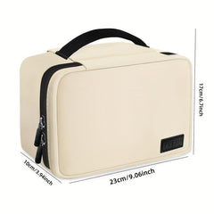 Square Cosmetic Bag PU Leather Waterproof Makeup Storage Organizer
