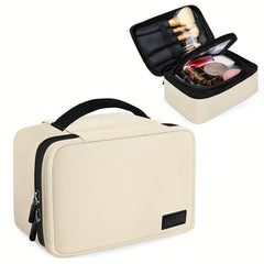 Square Cosmetic Bag PU Leather Waterproof Makeup Storage Organizer