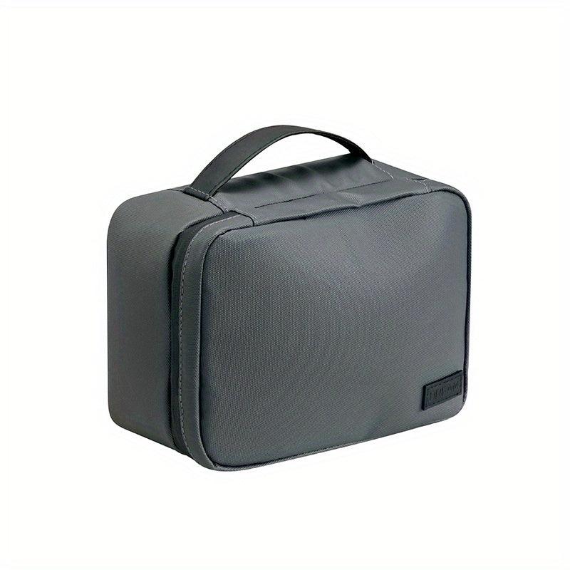 Square Cosmetic Bag PU Leather Waterproof Makeup Storage Organizer