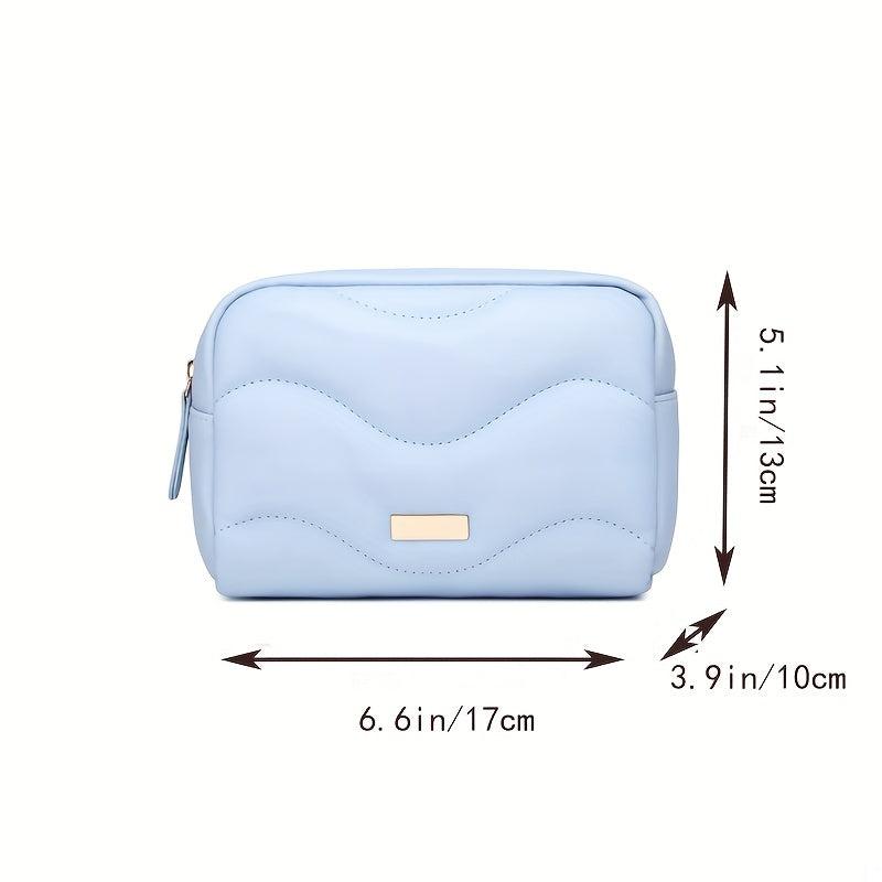 Quilted Square Bag Solid Multifunctional Storage Pouch Travel Makeup Bag