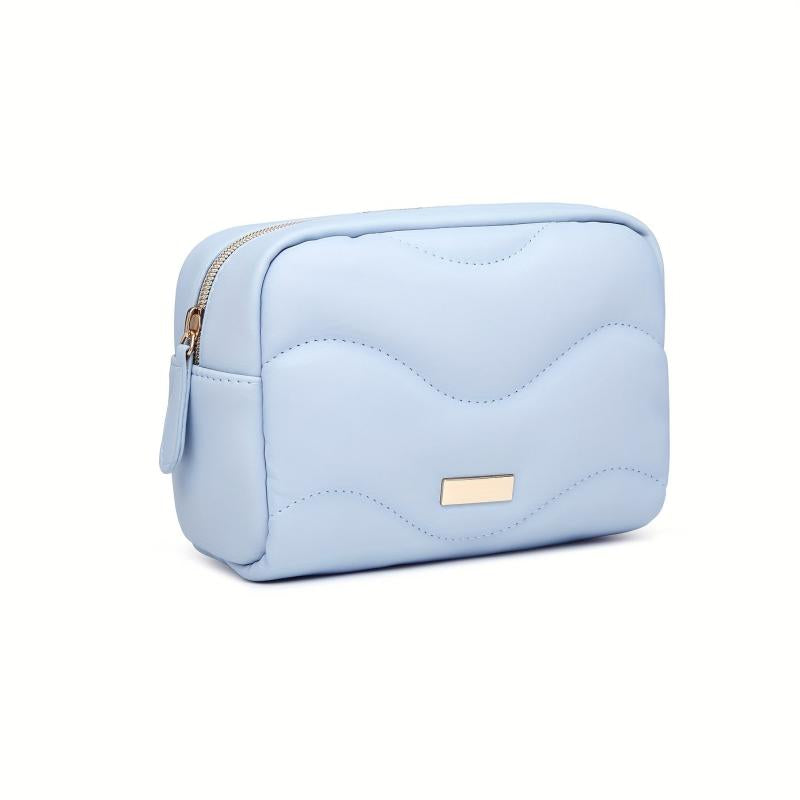 Quilted Square Bag Solid Multifunctional Storage Pouch Travel Makeup Bag