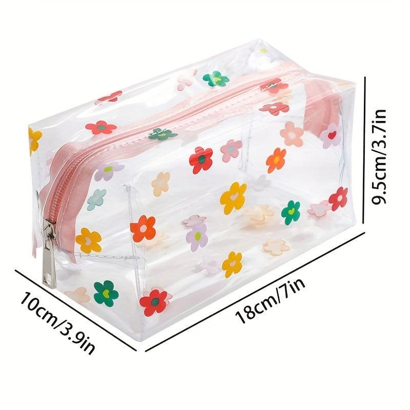 Cartoon Print Transparent Makeup Bag Lightweight Carry On Bag