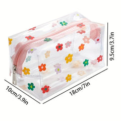 Cartoon Print Transparent Makeup Bag Lightweight Carry On Bag