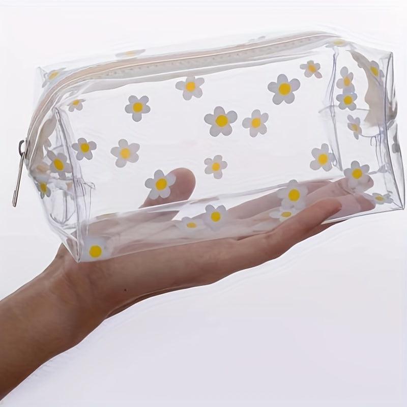 Cartoon Print Transparent Makeup Bag Lightweight Carry On Bag