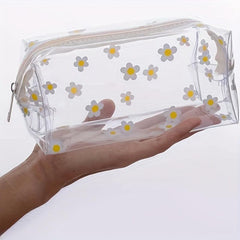 Cartoon Print Transparent Makeup Bag Lightweight Carry On Bag