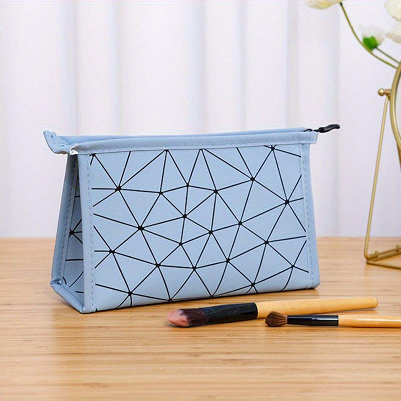 Geometric Pattern Makeup Zipper Bag Lightweight Cosmetic Bag