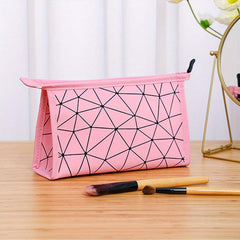 Geometric Pattern Makeup Zipper Bag Lightweight Cosmetic Bag