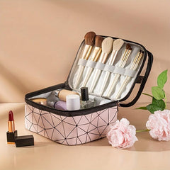 Double Layer Cosmetic Bag Portable Travel Wash Bag Waterproof Storage Makeup Bag
