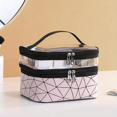 Double Layer Cosmetic Bag Portable Travel Wash Bag Waterproof Storage Makeup Bag