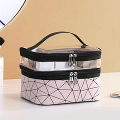 Double Layer Cosmetic Bag Portable Travel Wash Bag Waterproof Storage Makeup Bag