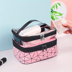 Double Layer Cosmetic Bag Portable Travel Wash Bag Waterproof Storage Makeup Bag