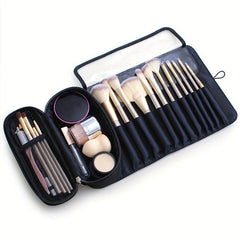 Large Capacity Travel Cosmetic Bag Roll up Makeup Brushes Organizer