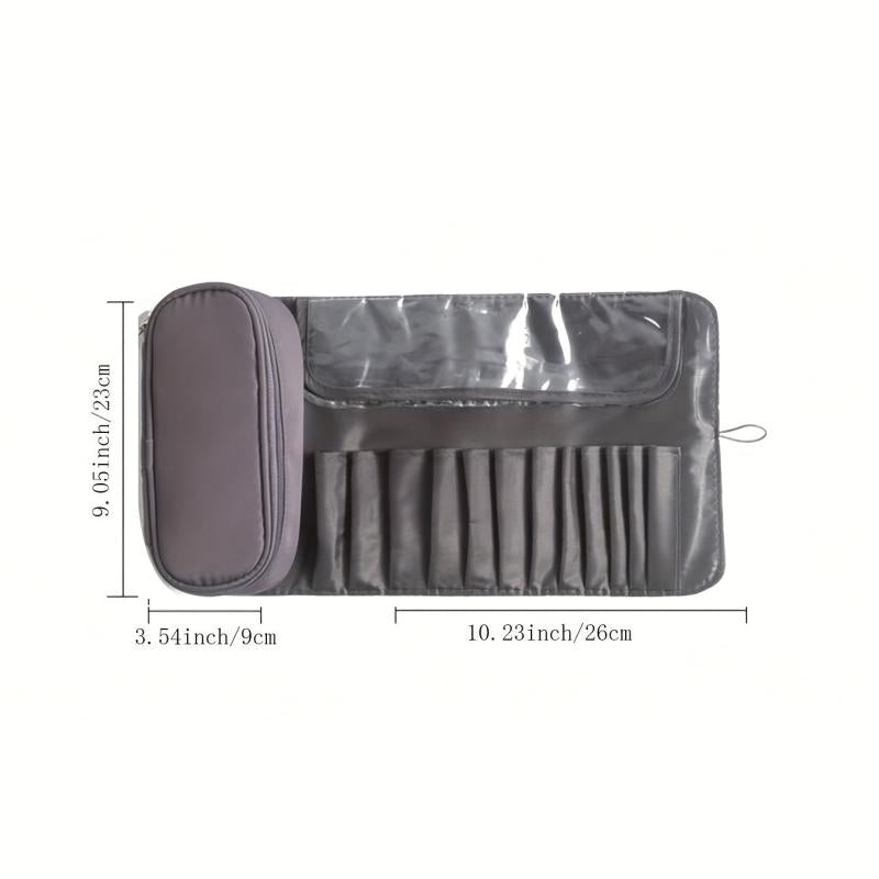 Large Capacity Travel Cosmetic Bag Roll up Makeup Brushes Organizer