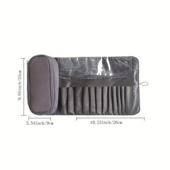 Large Capacity Travel Cosmetic Bag Roll up Makeup Brushes Organizer