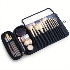 Large Capacity Travel Cosmetic Bag Roll up Makeup Brushes Organizer