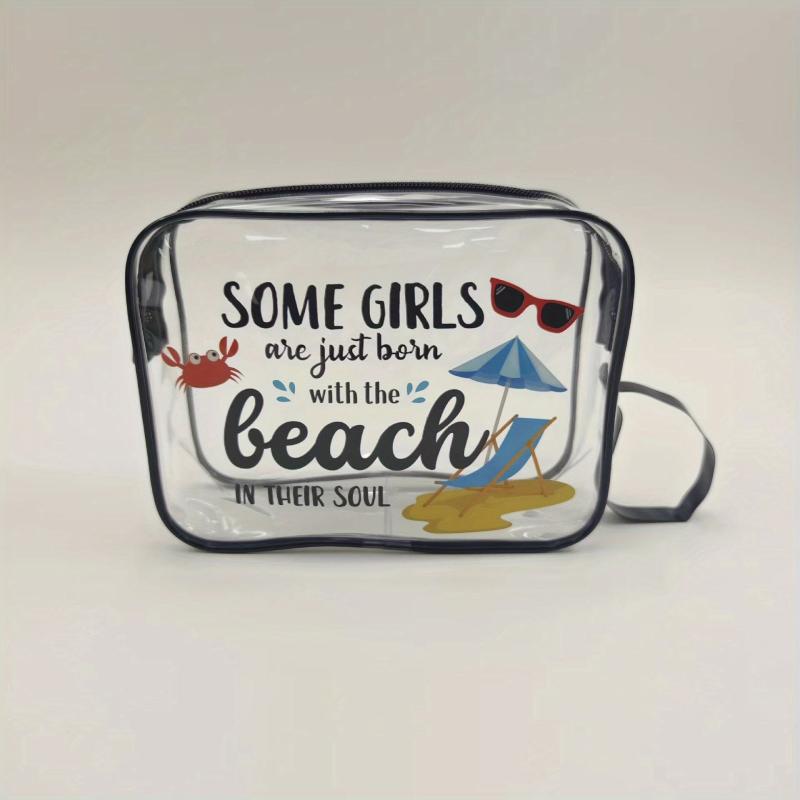 Transparent Portable Beach Cosmetic Bag Lightweight PVC Travel Storage Bag
