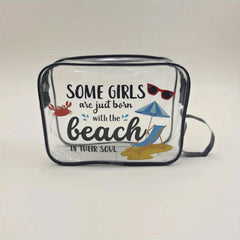 Transparent Portable Beach Cosmetic Bag Lightweight PVC Travel Storage Bag