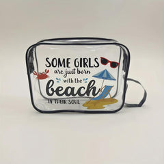 Transparent Portable Beach Cosmetic Bag Lightweight PVC Travel Storage Bag