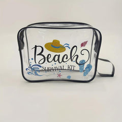 Transparent Portable Beach Cosmetic Bag Lightweight PVC Travel Storage Bag