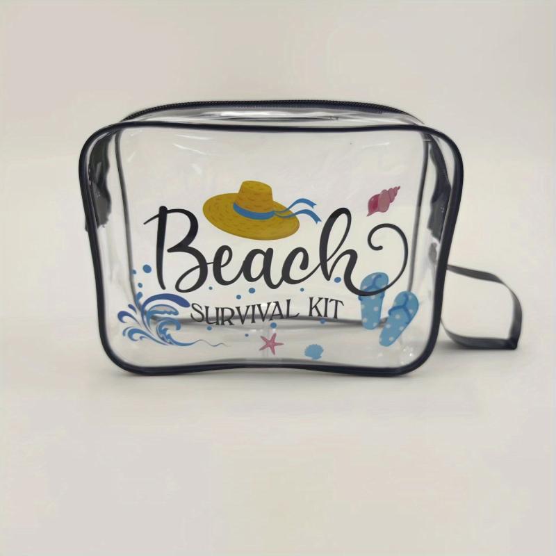 Transparent Portable Beach Cosmetic Bag Lightweight PVC Travel Storage Bag