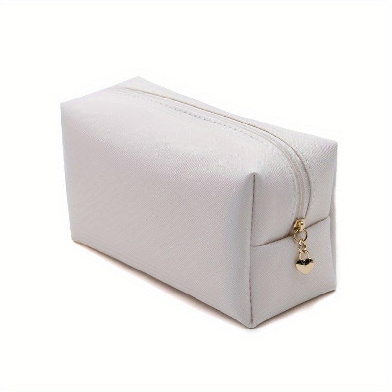 Mini Cube Cosmetic Bag PU Leather Waterproof Makeup Bag Lightweight Portable Tra