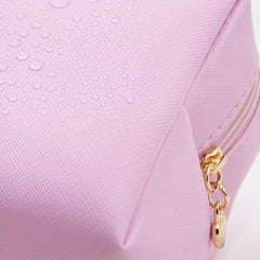 Mini Cube Cosmetic Bag PU Leather Waterproof Makeup Bag Lightweight Portable Tra