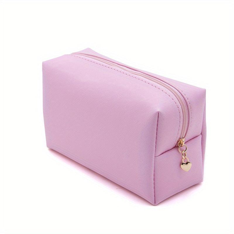 Mini Cube Cosmetic Bag PU Leather Waterproof Makeup Bag Lightweight Portable Tra