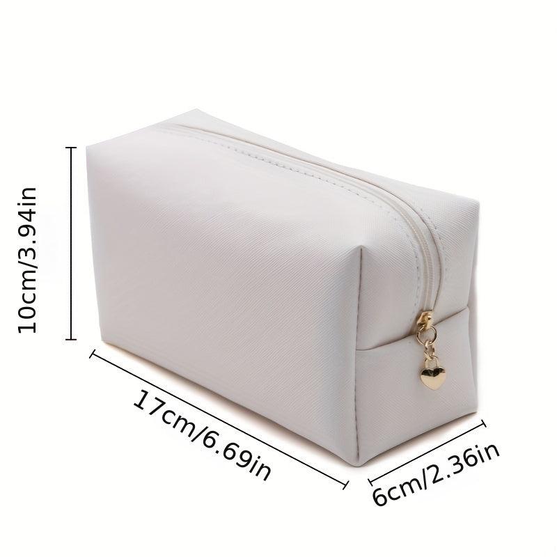 Mini Cube Cosmetic Bag PU Leather Waterproof Makeup Bag Lightweight Portable Tra