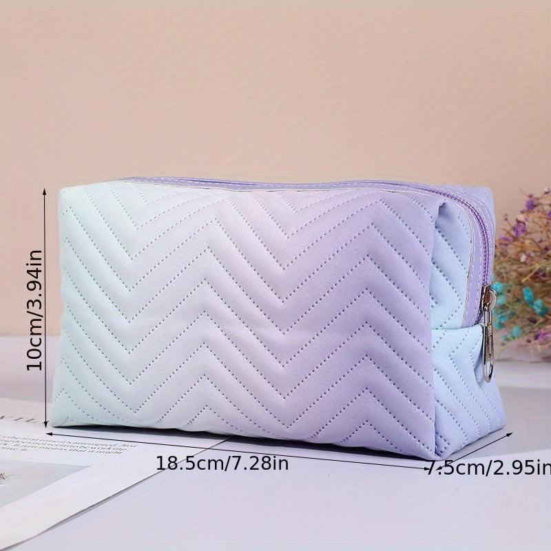 Gradient Cosmetic Zipper Bag Lightweight Storage Pouch Toiletry Wash Bag