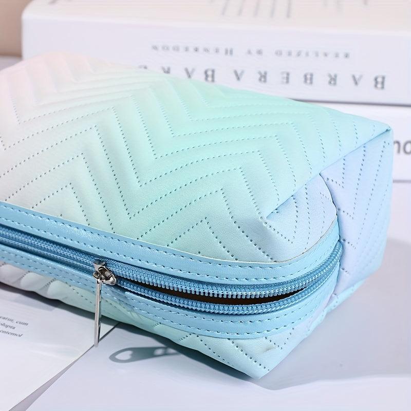 Gradient Cosmetic Zipper Bag Lightweight Storage Pouch Toiletry Wash Bag