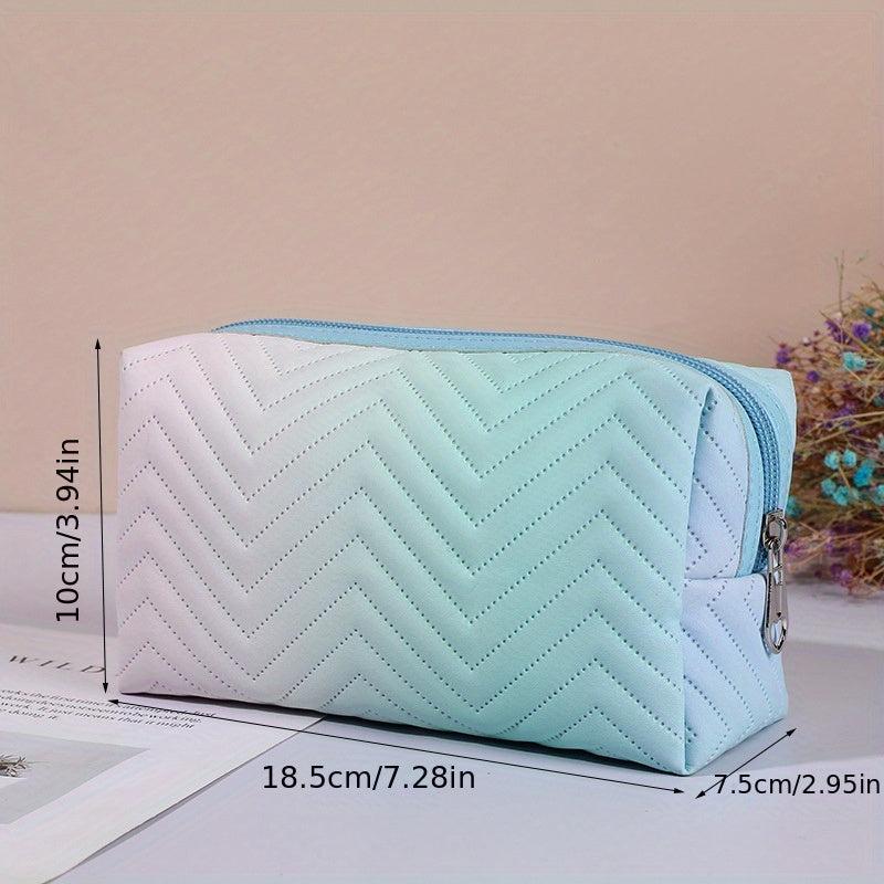 Gradient Cosmetic Zipper Bag Lightweight Storage Pouch Toiletry Wash Bag
