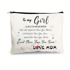 Letter Pattern Makeup Zipper Pouch Lightweight Storage Bag