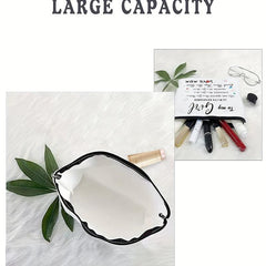 Letter Pattern Makeup Zipper Pouch Lightweight Storage Bag