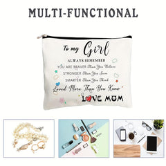 Letter Pattern Makeup Zipper Pouch Lightweight Storage Bag