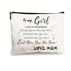 Letter Pattern Makeup Zipper Pouch Lightweight Storage Bag