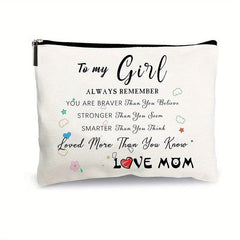 Letter Pattern Makeup Zipper Pouch Lightweight Storage Bag