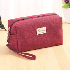 Large Capacity Cosmetic Bag Zipper Toiletry Wash Bag Portable Makeup Bag