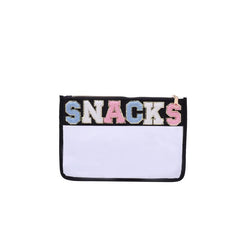 Clear Waterproof Cosmetic Bag Plush Letter Snacks Storage Zipper Bag