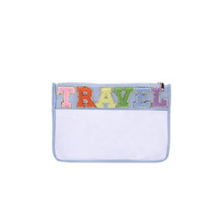 Clear Waterproof Cosmetic Bag Plush Letter Snacks Storage Zipper Bag