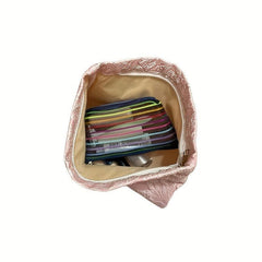 Flower Pattern Zipper Makeup Pouch Lightweight Cosmetic Bag