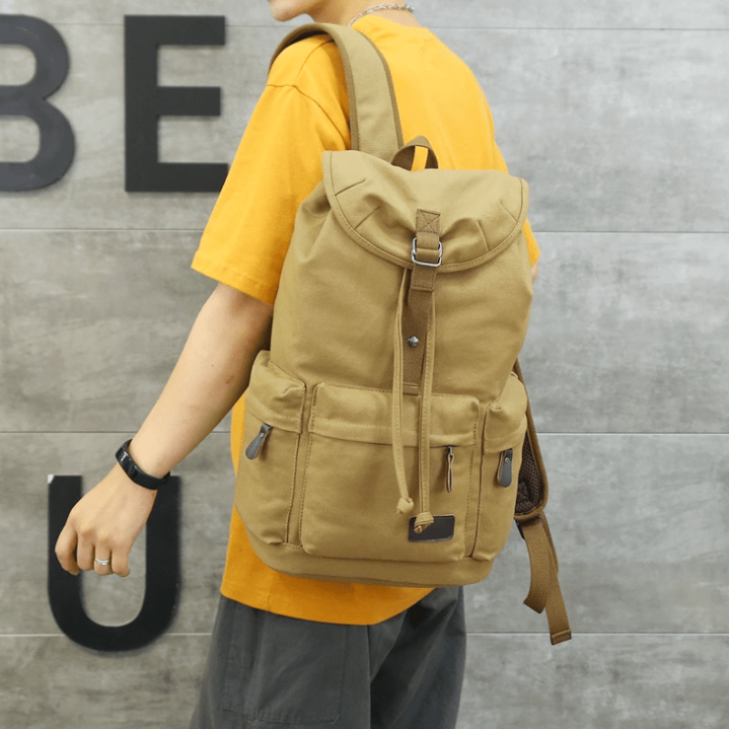 Men's Vintage Canvas Outdoor Backpack Large Capacity Travel Backpack