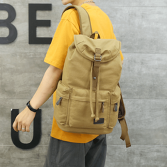 Men's Vintage Canvas Outdoor Backpack Large Capacity Travel Backpack